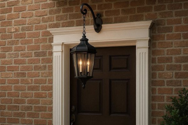 10 Elegant Black Iron Electric Candle Lantern Classic Hanging Porch Lamp For Traditional Front Door Welcome