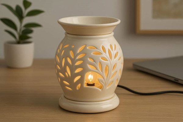 16 Elegant Ceramic Electric Wax Melt Warmer Lamp For Desktop Aromatherapy Office Decor And Home Fragrance Diffusion