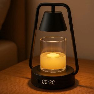 Modern Glass Electric Candle Warmer Lamp Desktop Fragrance Wax Burner With Adjustable Timer For Bedroom Vibe