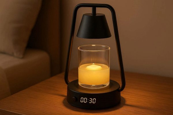17 Modern Glass Electric Candle Warmer Lamp Desktop Fragrance Wax Burner With Adjustable Timer For Bedroom Vibe