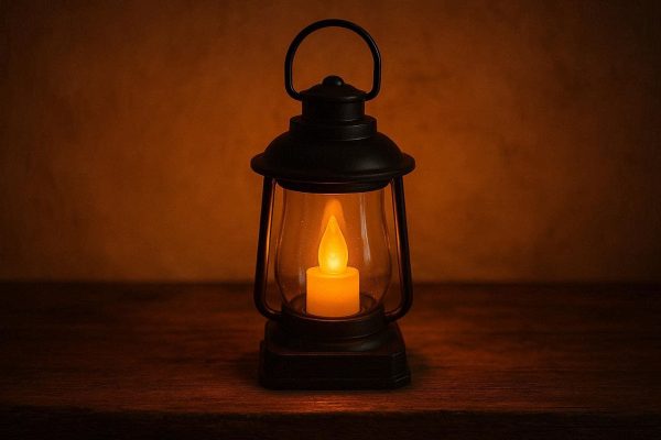 2 Cozy Amber Glow Electric Candle Lantern Battery Powered Light For Thanksgiving Autumn Balcony Display Layout
