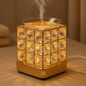 Luxury Crystal Touch Control Aroma Lamp Desktop Electric Essential Oil Diffuser For Spa Bathroom Relaxation Vibe
