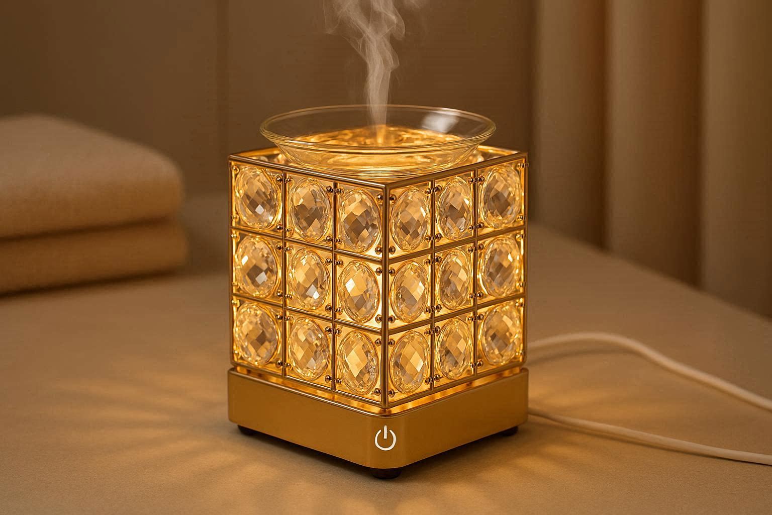 Luxury Crystal Touch Control Aroma Lamp Desktop Electric Essential Oil Diffuser For Spa Bathroom Relaxation Vibe - Image 1