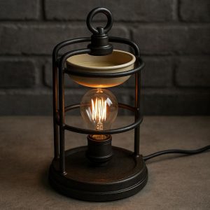 Industrial Iron Cage Electric Wax Warmer Lamp Desktop Fragrance Burner For Modern Urban Loft Apartment Decor