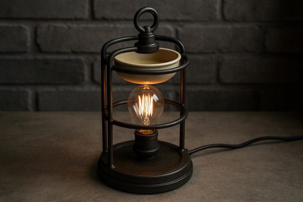 25 Industrial Iron Cage Electric Wax Warmer Lamp Desktop Fragrance Burner For Modern Urban Loft Apartment Decor