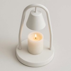 Minimalist Matte White Candle Warmer Lamp Desktop Top Down Wax Melter For Modern Nordic Living Room Styling