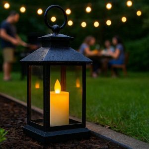 Weatherproof Outdoor LED Candle Lantern Battery Operated Pathway Light For Summer Backyard Barbecue Parties