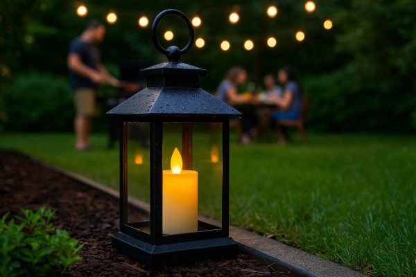 6 Weatherproof Outdoor LED Candle Lantern Battery Operated Pathway Light For Summer Backyard Barbecue Parties