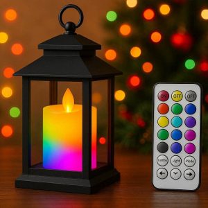 Smart Remote Control Flameless Candle Lantern Color Changing Lamp For Vibrant Festive Holiday Celebrations